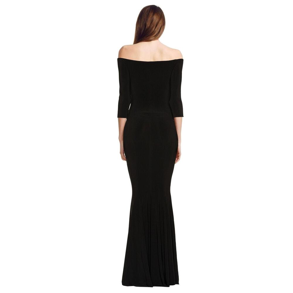 Norma Kamali Off Shoulder Fishtail Gown Maxi Black - S - Picture 6 of 6